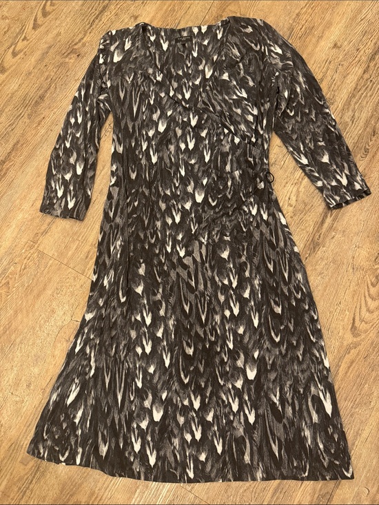 Talbots Dresses & Skirts - Talbots Black & White Faux Wrap-Style Long Sleeve Dress